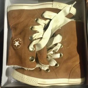 Converse High top Carmel Boots w/wool lining